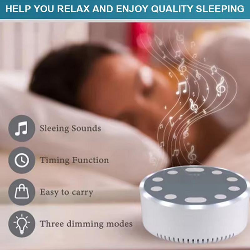 White Noise Machine Portable Baby Sleep Machine Soothing Sounds Sleep Therapy Sound Monitor Generator For Babies Adult Relax