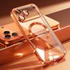 Luxury Transparent Electroplating Magnetic Case for 17 Air 16 15 14 13 12 11 Pro Max Plus Lens Protection Soft Back Cover