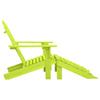 Vidaxl Adirondack Garden Chair with Footrest, Fir, Green