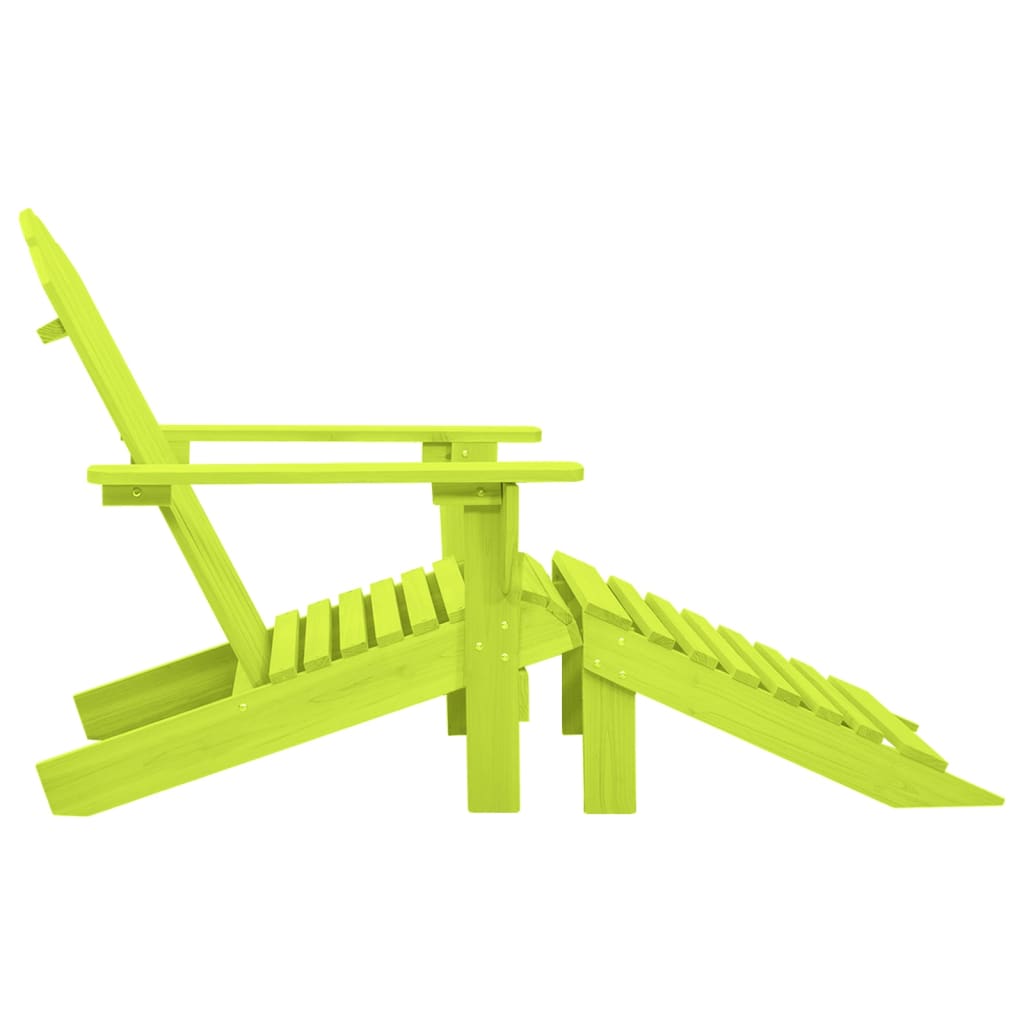 Vidaxl Adirondack Garden Chair with Footrest, Fir, Green