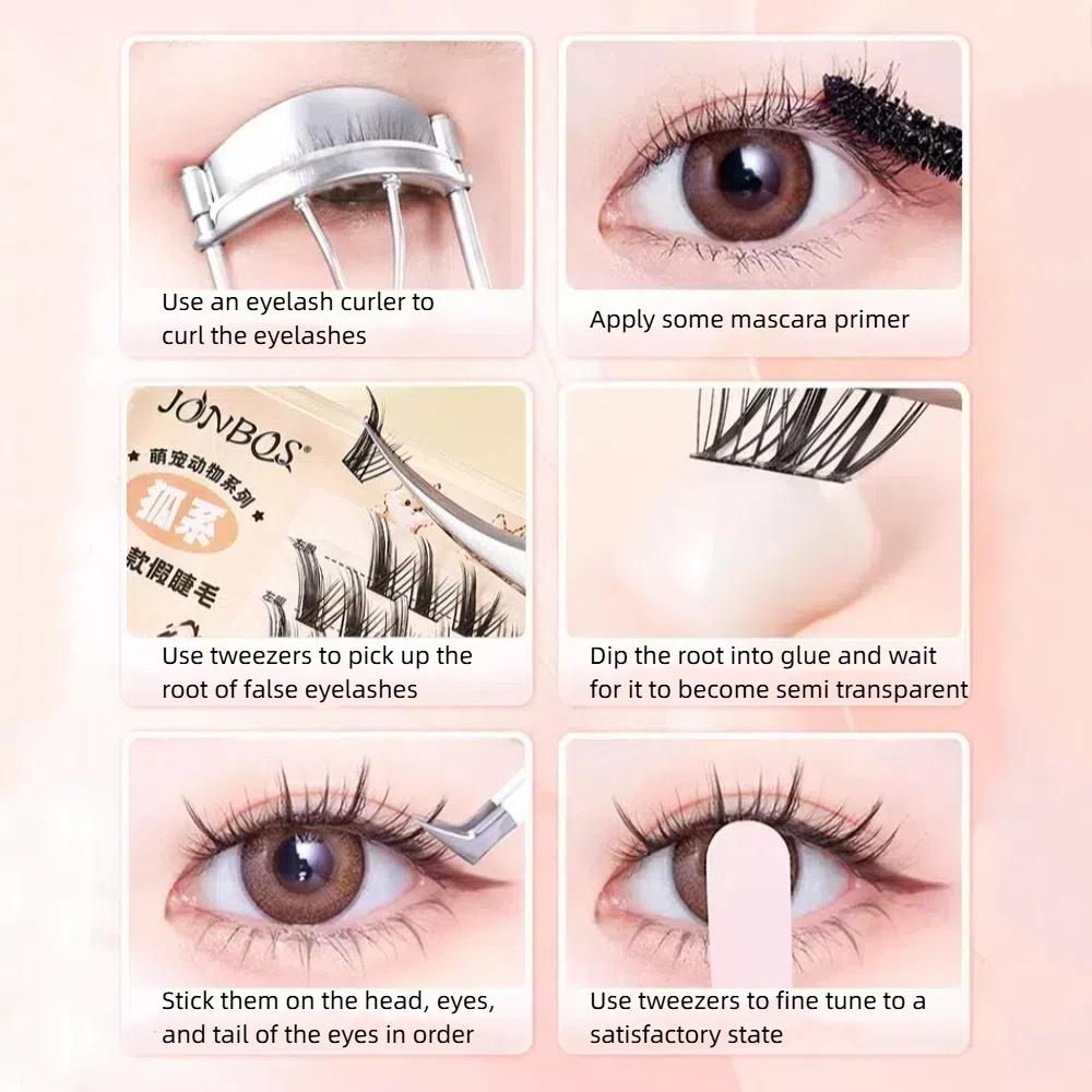 DIY Fake Lashes Reusable False Eyelash Clusters Fluffy Self-adhesive Lash Clusters  Makeup