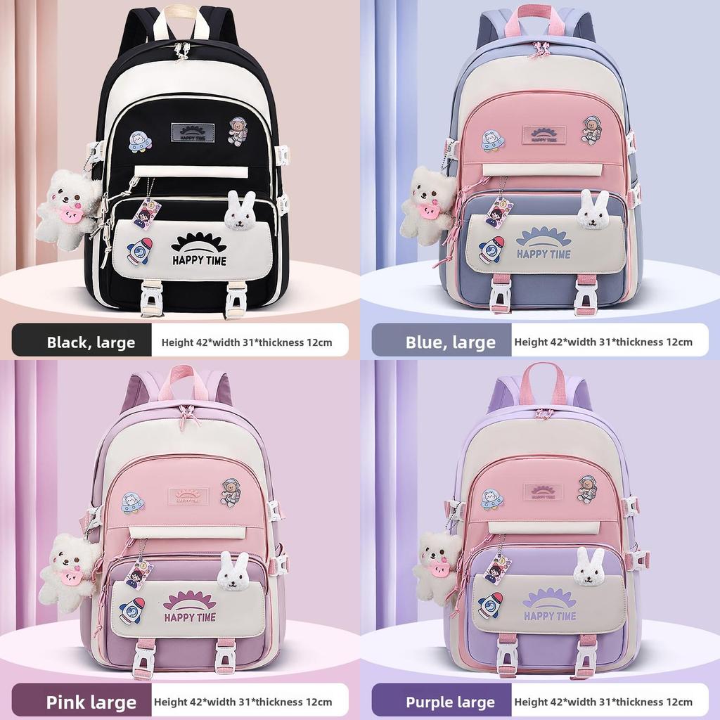 Rocket Girl Backpack With Waterproof Canvas For Middle School Students