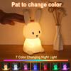 Bunny Lamp Cute Rabbit Lamp Color Changing Silicone Lamp Animal Lamp Rechargeable Night Light Toddler Night Light For Special