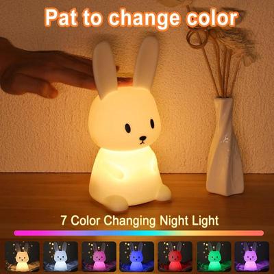 Bunny Lamp Cute Rabbit Lamp Color Changing Silicone Lamp Animal Lamp Rechargeable Night Light Toddler Night Light For Special