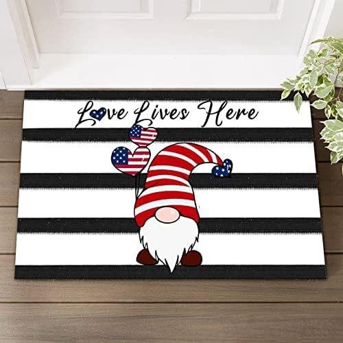 Patriotic 4th of July Independence Day Doormat Welcome Mat Entrance Floor Mat Patriotic Holiday Home Decorations
