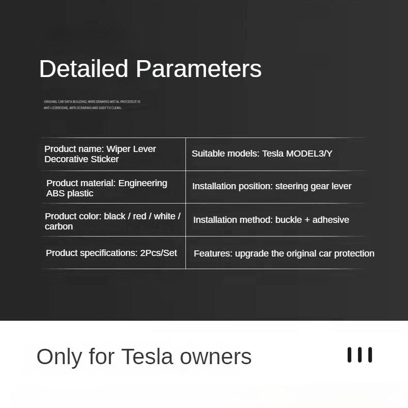 Für Tesla Model 3 Model Y Vollpaket Zierabdeckung aus Kohlefaser Mattes Finish am Wischerhebel für Tesla 2025/2025 Zubehör