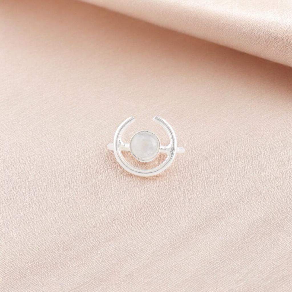 Rainbow Moonstone Gemstone Ring 925 Solid Silver Handmade Jewelry Partywear Ring RR-54-23