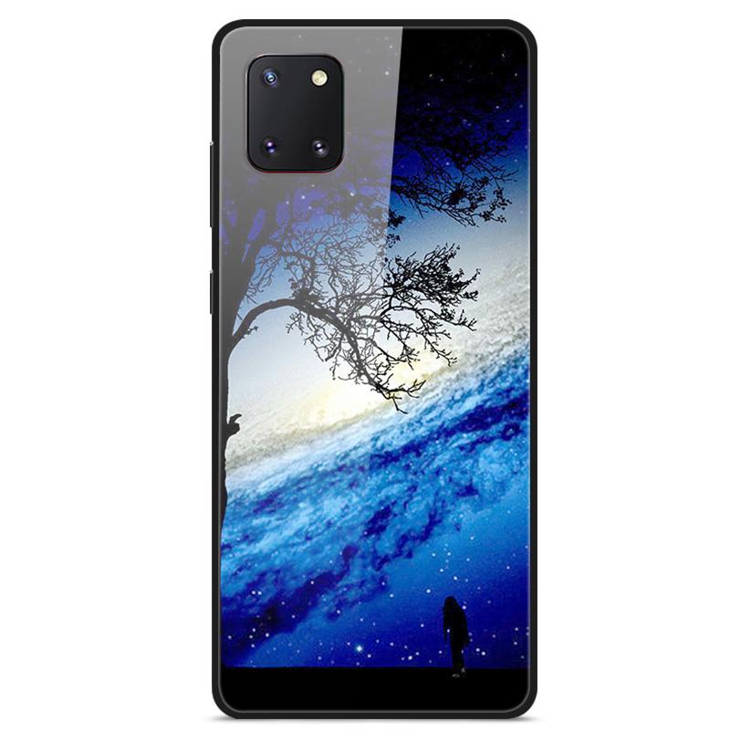 For Coque Samsung Note 10 Lite Case Tempered Glass Planet Space Cover for Samsung Galaxy Note10 Lite Case S10 Lite Glass Case