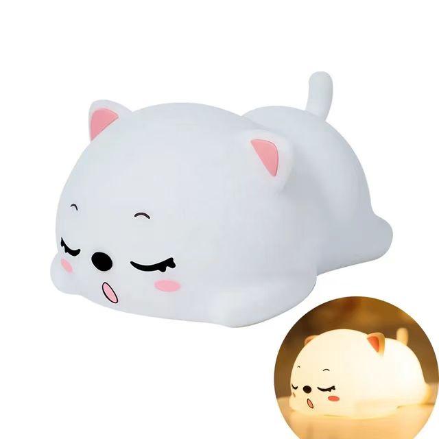 Silicone Cute Cat Lamp 3 Level Brightness Animal Night Light LED Cat Night Light for Kids