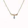ANENJERY Colier cu stea cu picături de apă cu zircon albastru pentru femei Design de nișă de lux ușoară Nouă modă lanț de claviculă pandantiv rafinat