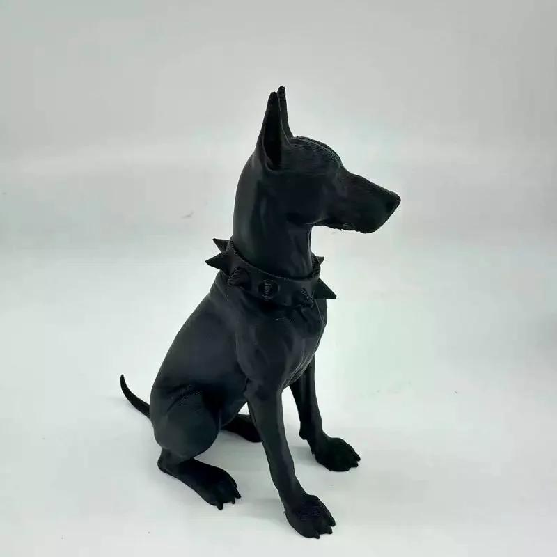 Sitting Doberman Pinscher Figurine,Cool Dog Statue For Pet Lovers Car Desk Bookshelf Decor,3D Printed Craft Home Ornament