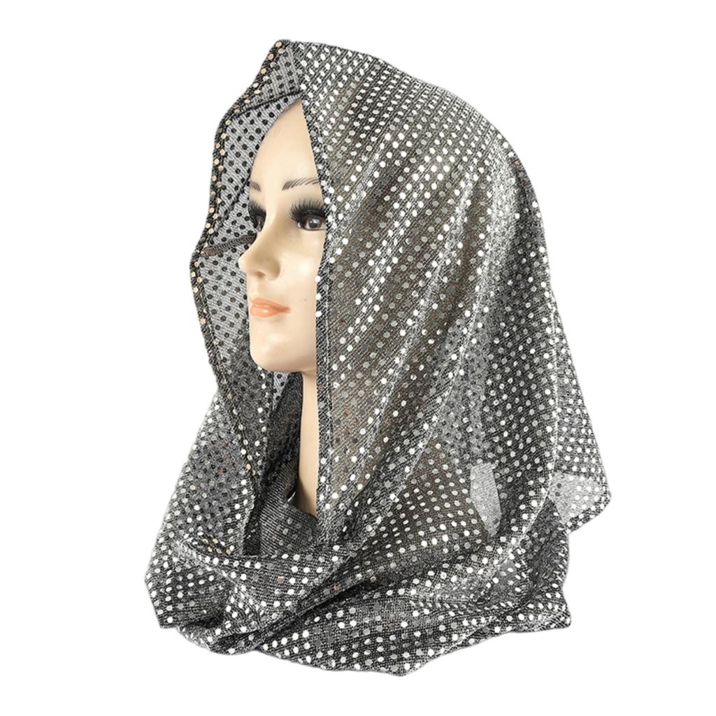 Women's Sequin Hooded Headscarf Head Wraps Fashion Skullies for Party Daily Wear