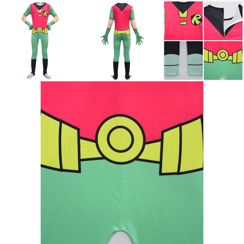 Anime Kostým Robin z Teen Titans pro chlapce Perfektní superhrdinská cosplay kombinéza**