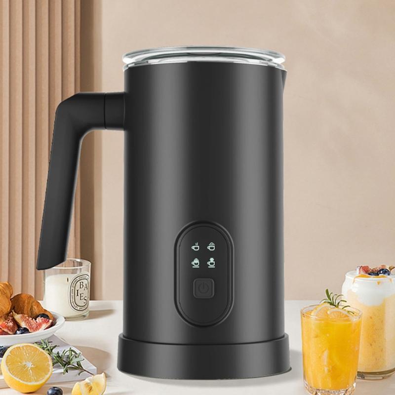 4 In 1 Electric Milk Frother Heater 350ml Stainless Steel Container Quick Foaming Function For Hot Chocolate Cappuccino