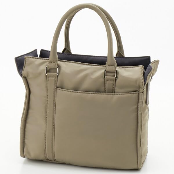 Isaac Twill Nylon Square Tote Greige Bag, Small, (26)