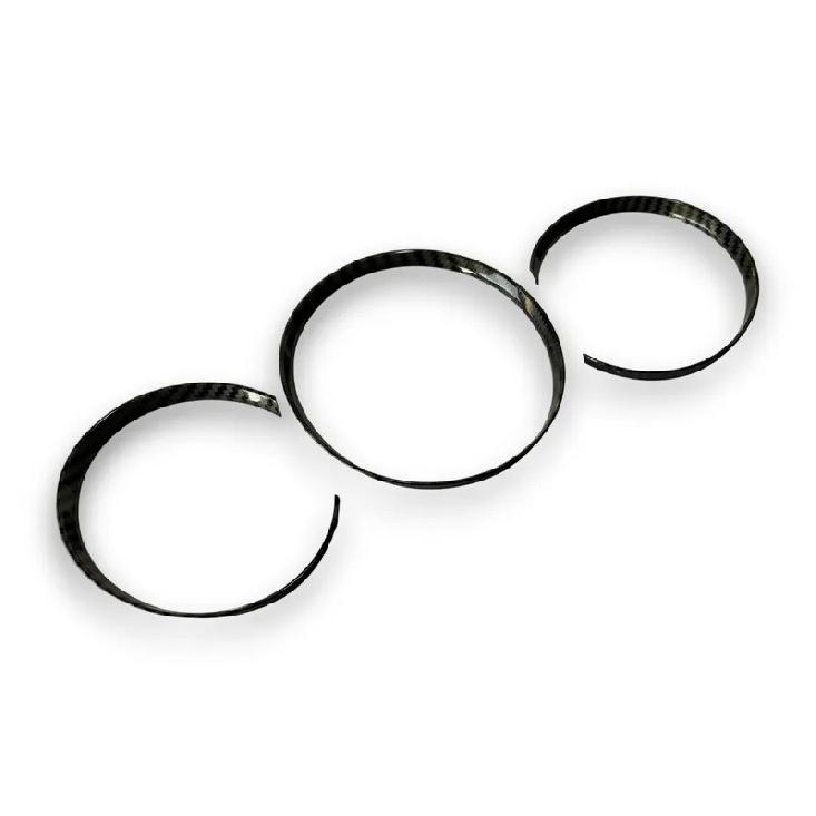 1 Set 3pcs Gloss Carbon Fiber Style Dashboard Dial Gauge Rings Bezel Trim for Porsche 981 Cayman Boxster GT4 GTS