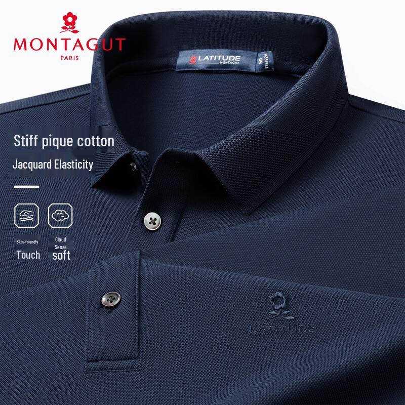 MONTAGUT Men s Long Sleeve Pique Polo Shirt 54