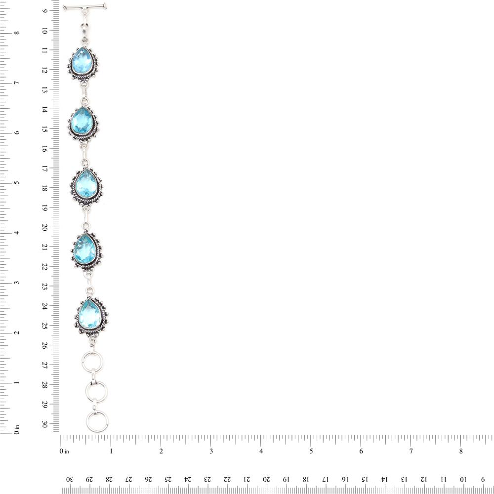 Swiss Blue Quartz Gemstone Jewelry Necklace Set 18-20''