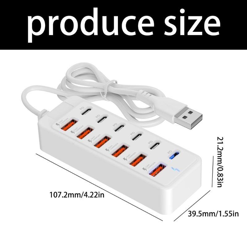 Multiport USB C und USB A Ladeadapter Steckdose Unterstützt 12 Geräte Gleichzeitiges Laden Adapterstationen