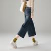 Cotton High-Waisted Denim Cropped Pants