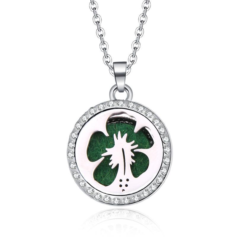 New Stainless Steel Alloy Fashion Aromatherapy Necklace Essential Oil Diffuser Perfume Locket Pendant Women Jewelry Gift