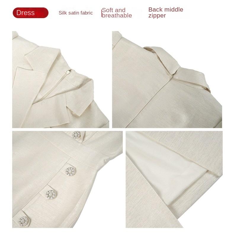 GMXIA Letní Dojíždějící Profesionální Dámský Formální Oblek Bufované Rukávy Slim Šaty Dámské