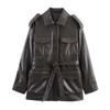 Araltay New Arrival Fashion Style Women's Clothing Fashion All-Match Minimalist Pocket Decoration Imitation Leather Jacket Outwear 4341766