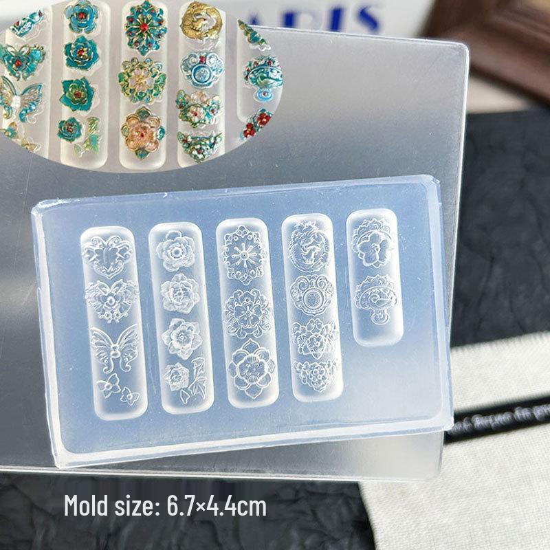 Cartoon Butterfly & Rabbit Nail Art Embossed Mold for DIY Gel Carving