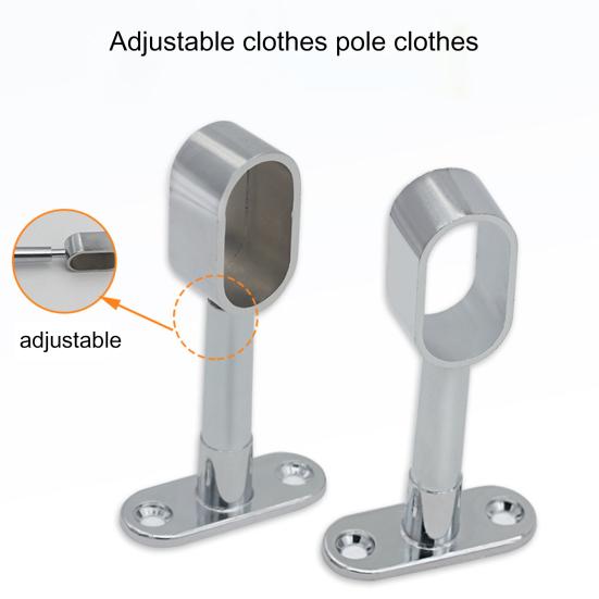 2 st Legering Garderobstång Takmonterat Fäste Klädstång Hållare Spak Fläns