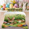 Bedding Pillowcase Quilt Cover 3-Piece Set Rabbit, Easter Egg Pattern, Easter Home Decoration