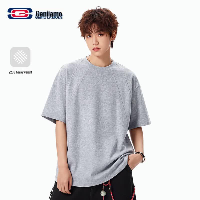 GENIOLAMODE Men s Deconstructed Heavy Cotton Blend T-Shirt L