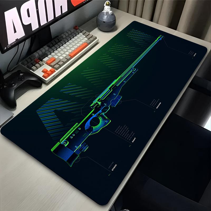 Mouse Pad Gaming New Mousepad Laptop Gamer Cabinet Keyboard Pad Nonslip Soft Computer Firearms Pattern Design Extended Desk Mat
