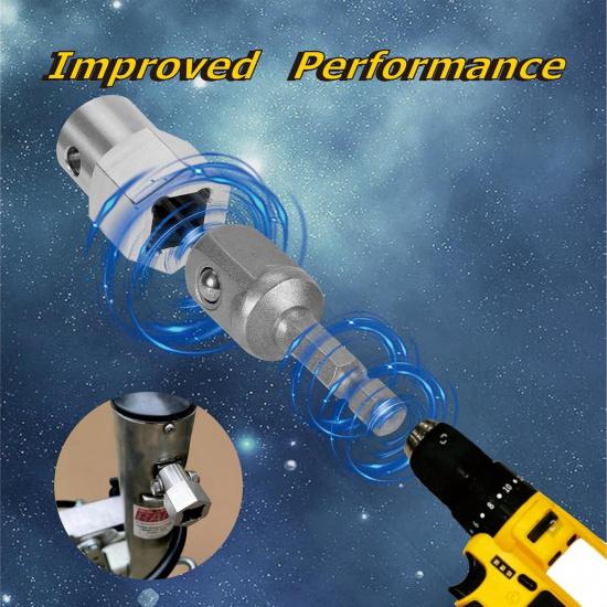 Upgraded Stainless Steel Top Wind Trailer Jack Crank Handle Cordless Drill Adapter With Two 1/2 Inch Socket Adapter Bits,304 Stainless Steel