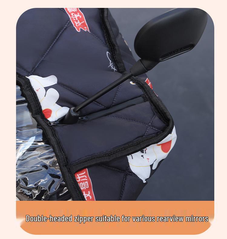 Plush Winter Windproof Electric Vehicle & Motorcycle Cover - Universal Year-Round Cold Protection