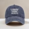 Vintage Baseball Cap With Sarcastic Text Print Adjustable Strap Dark Gray Polyester Hat For Adults
