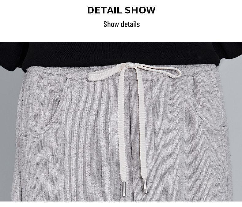 Men's Trendy Loose-Fit Velvet-Lined Sweatpants - Autumn/Winter Straight-Leg Dad Style