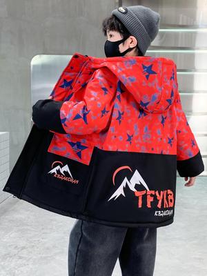 Boys' 2025 Autumn/Winter Velvet Thickened Windbreaker Parka