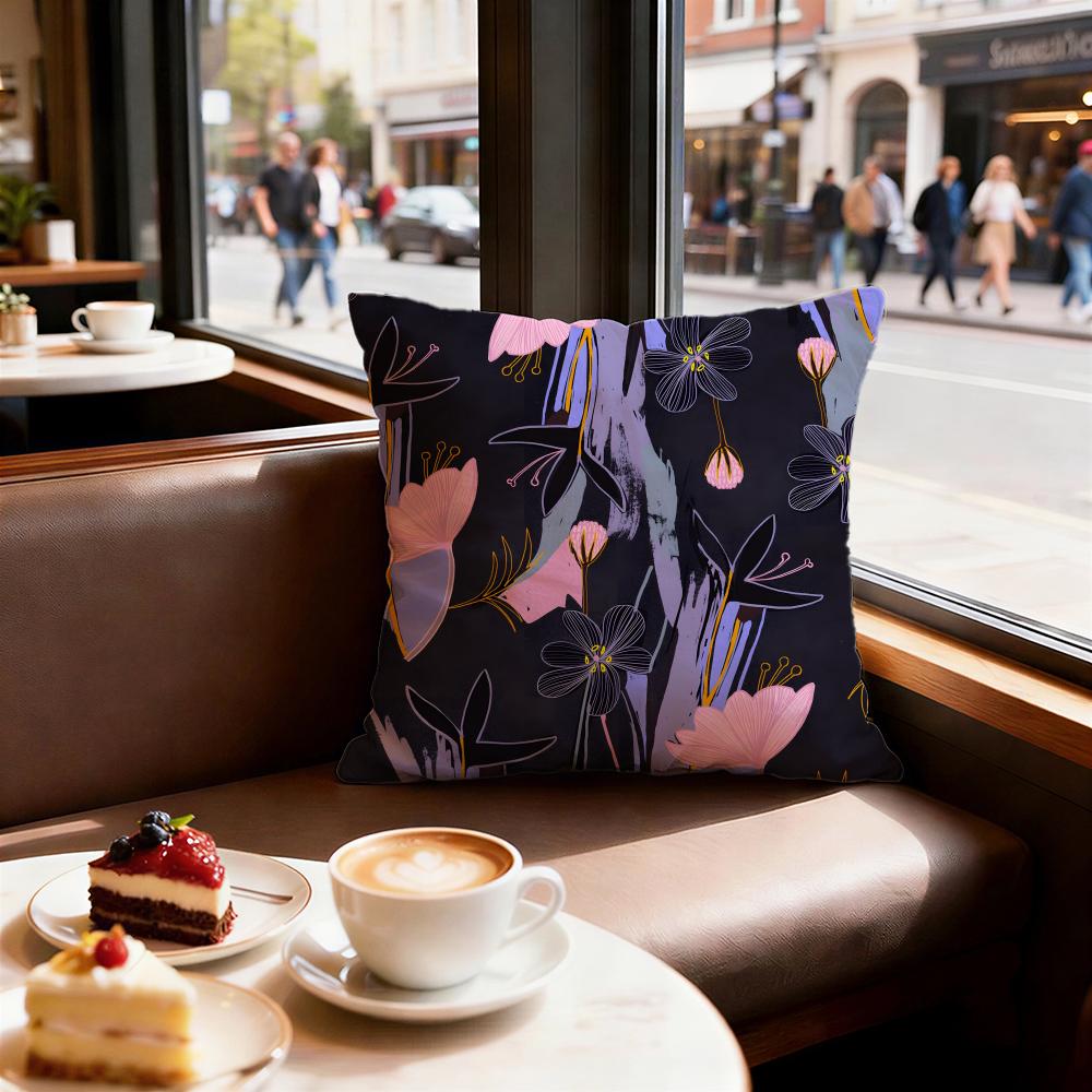 Floral Texture Cushion Cover Set of Decorative Short Plush Pillow Covers for Sofa Soft Cushion Case X Cm