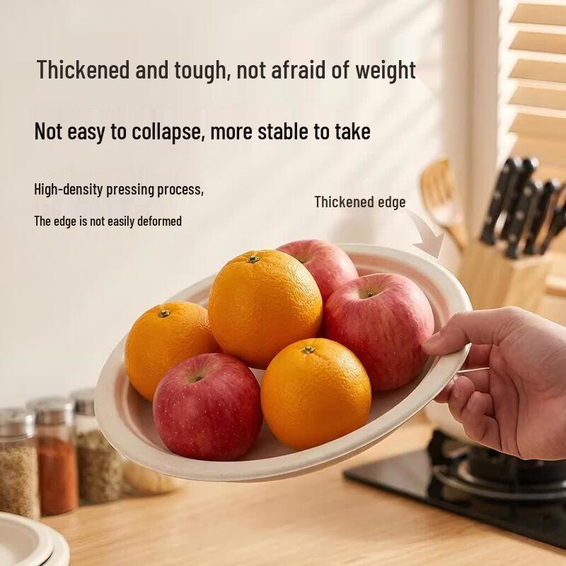 7-inch Disposable Sugarcane Pulp Plates