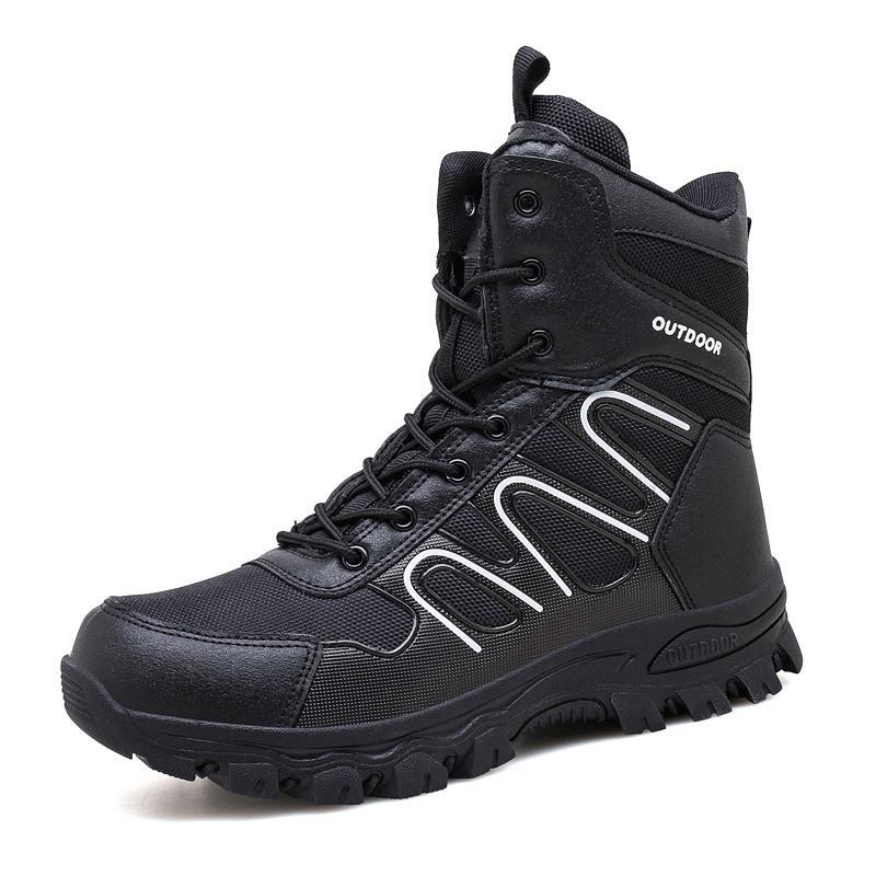 Außenhandel große Größe Trend Outdoor Wüste Mitte Hilfe spezielle taktische Militärstiefel Feld tatsächlichen Kampftraining taktische Stiefel Kampfstiefel