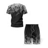 Sommer Bunter Flammen-Print Trainingsanzüge Herren Damen Lässige Kurzarm-T-Shirt-Shorts-Sets 2 Teile Sportbekleidung Anzüge Herrenbekleidung