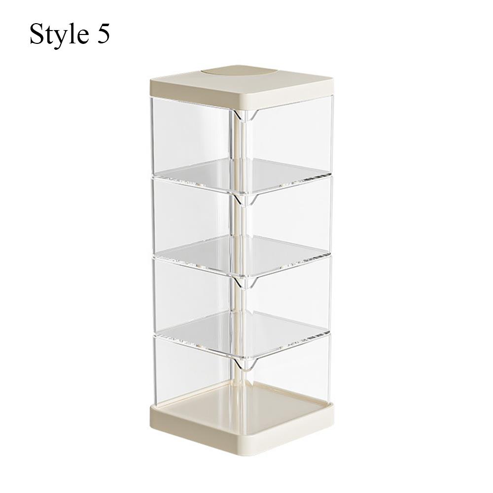 Rotating Storage Box Cosmetic Display Case Transparent Moisture-Proof Multi-layer Makeup Storage Shelf Powder Puff Organizer
