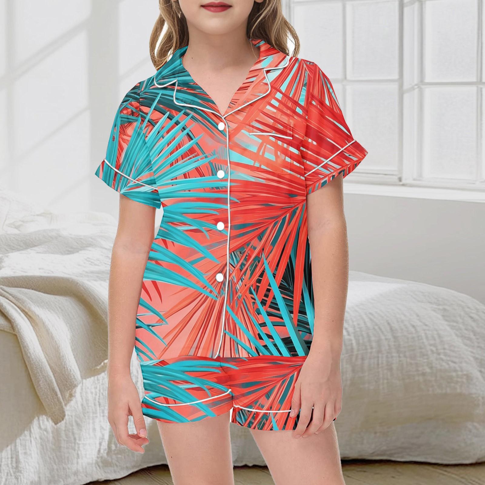 

Детский пижамный комплект с принтом - короткий рукав и шорты для сна 160 арбуз красный