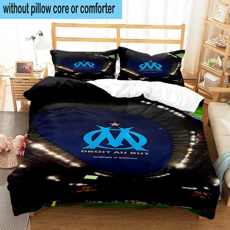 3pcs Mar-seille With Pride Emblem Printed Bedding Set Duvet Cover Closure Includes 1 Duvet Cover & 2 Pillowcases Bedding Sets Home Decor Gifts