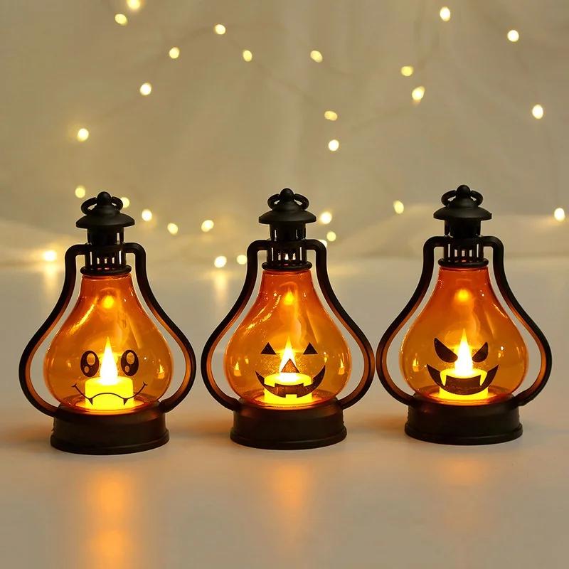 Creative Wholesale Halloween LED Horror Style Light Pumpkin Ghost Lantern Bar Desktop Ornament Halloween Decor Accessories