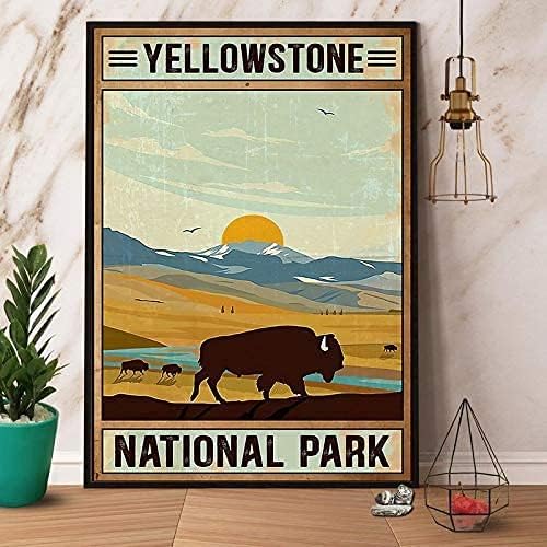 

Yellowstone National Park Metal Tin Sign Iron Painting Plaque Novelty Parlor Retro Home Restaurant Kitchen Celebration Farm Cour 20x30cm（7.8x11.8inch）