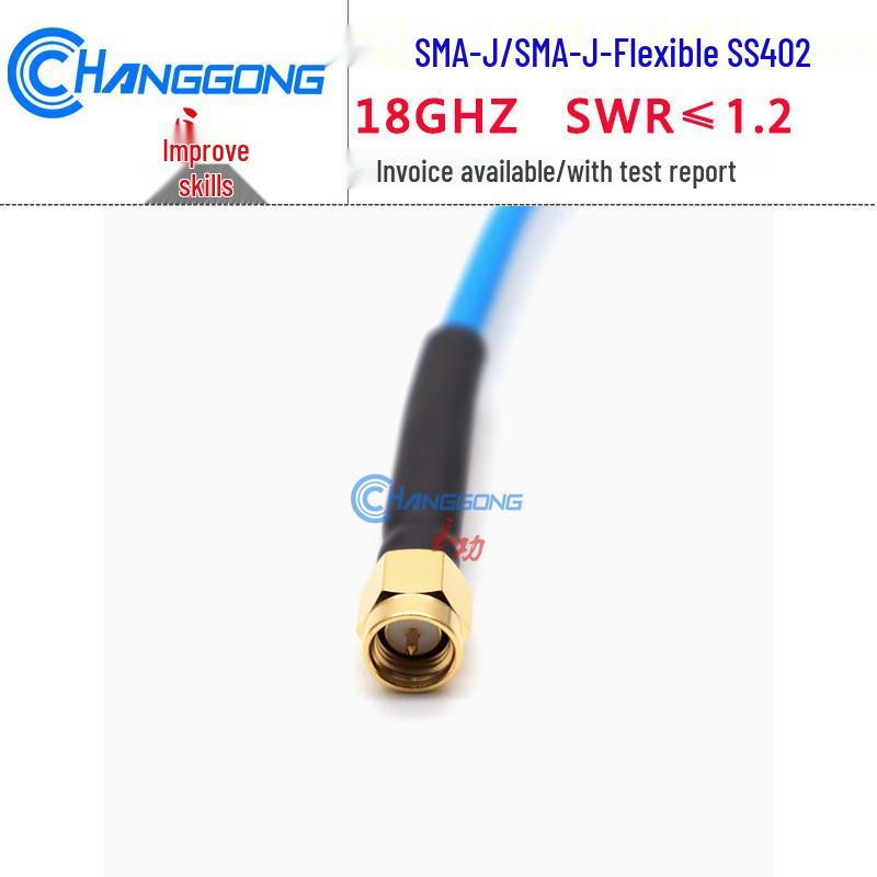 Longgong SS402 Blue Low Loss, Low VSWR SMA Male-to-Male High-Frequency Test Cable