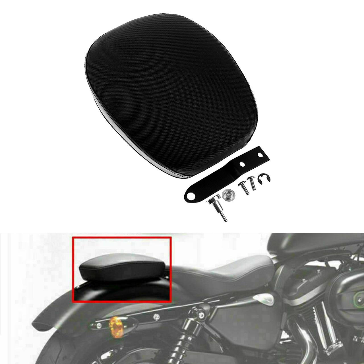 HCMOTORKU Motorcycle Rear Seat Passenger Cushion Leather Pillow Solo Seat for Harley Sportster XL1200 Iron 883 Roadster 12-2016