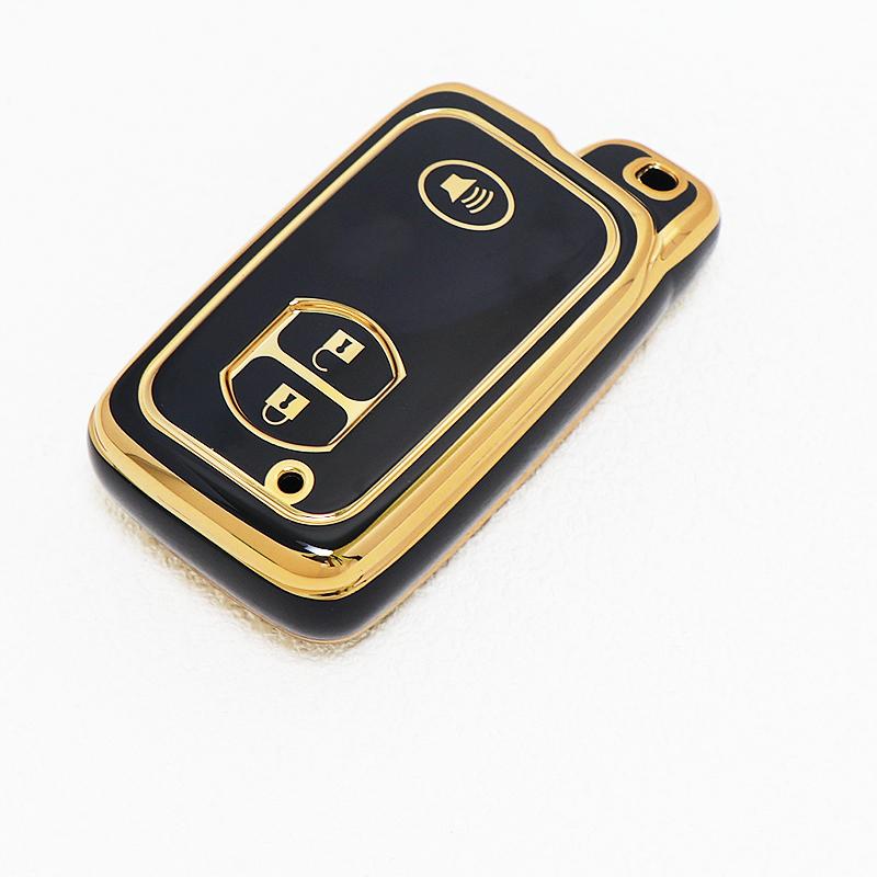 Gold Edge Tpu Auto Keyless Shell Fob Holder For Lexus Lc 200 Car Key Case For Toyota Prius 30 Alpha Aqua Land Cruiser Auris