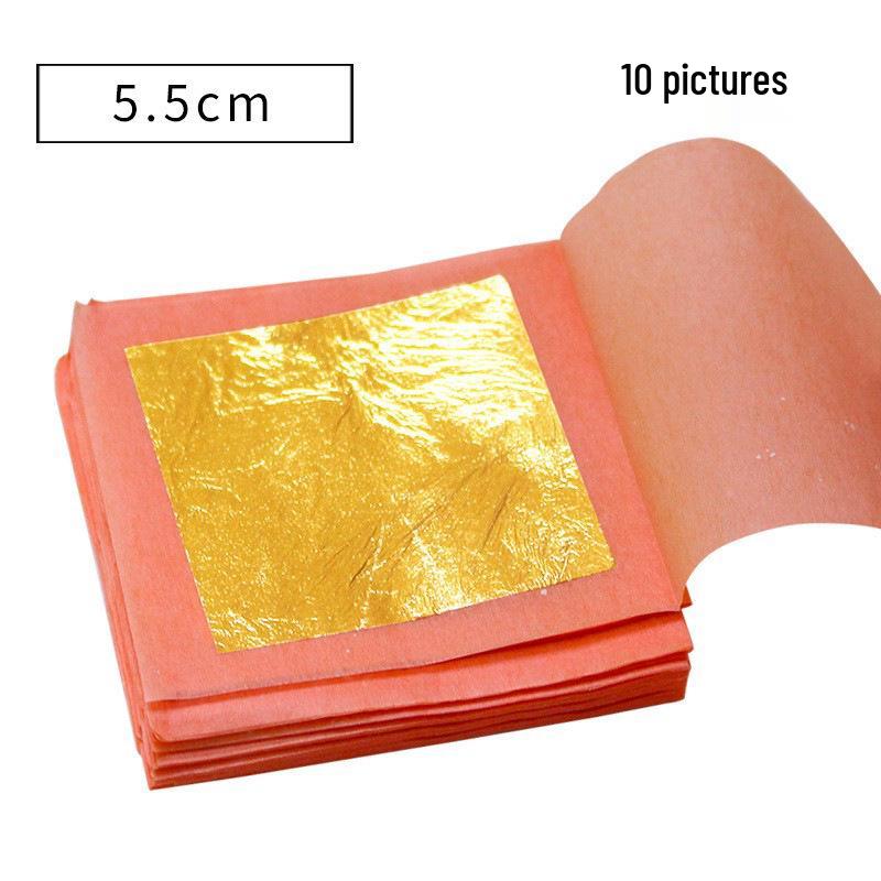 24K Gold Leaf Sheets for Decoration - 99% Pure, Ideal for Buddha Statue Gilding, Art Projects & Crafts - 10 Sheets